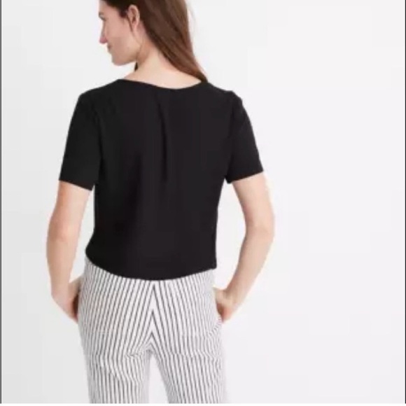 Madewell Novel Tie-Front Top in Black- Size Small- NWT - Picture 2 of 10